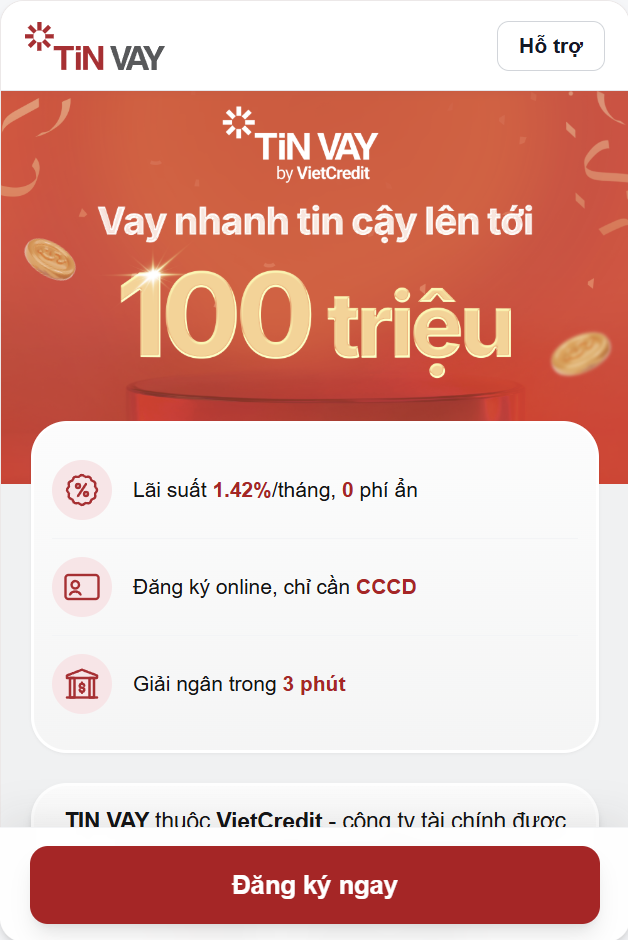 Vay hạn mức VietCredit: Giải pháp tài chính linh hoạt, hạn mức đến 100 triệu đồng Ảnh chụp màn hình 2026 09 23 182101